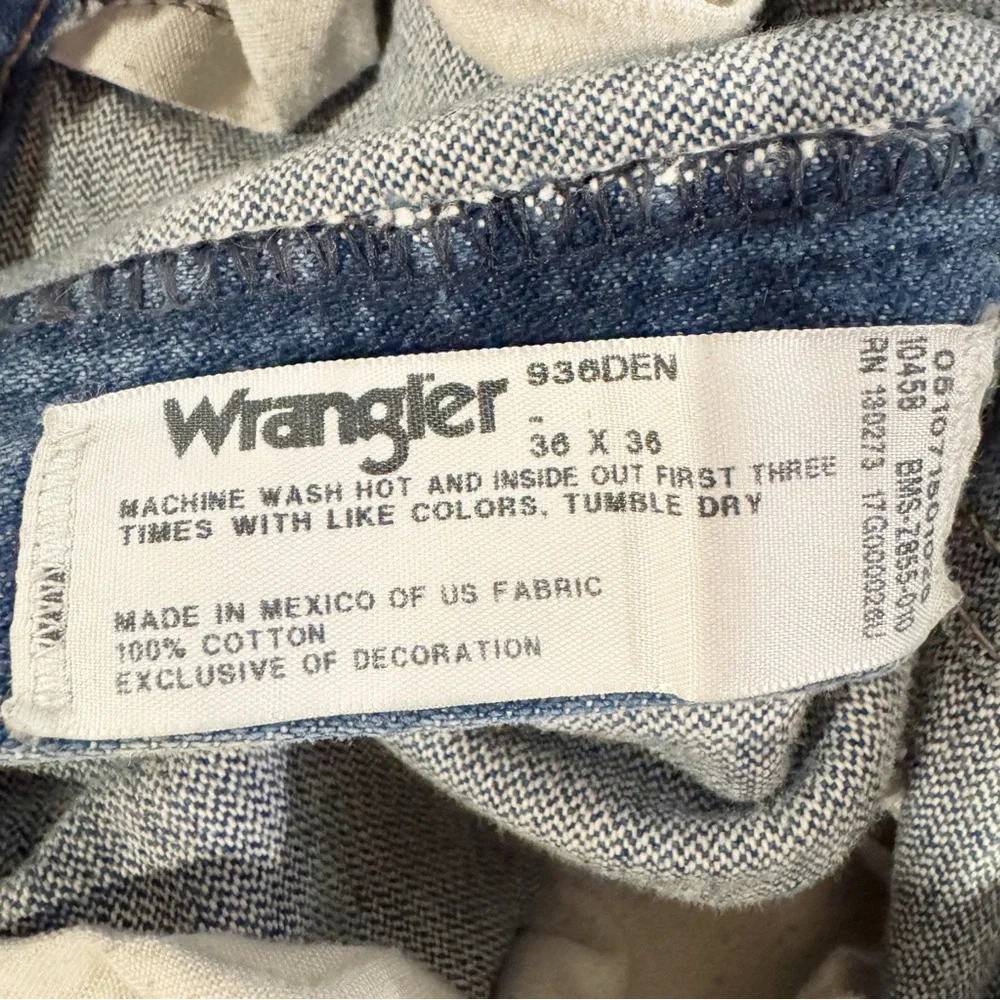 Wrangler | Faded Distressed 936 Cowboy Cut Rigid Slim Fit Jeans 936DEN‎ 36x36